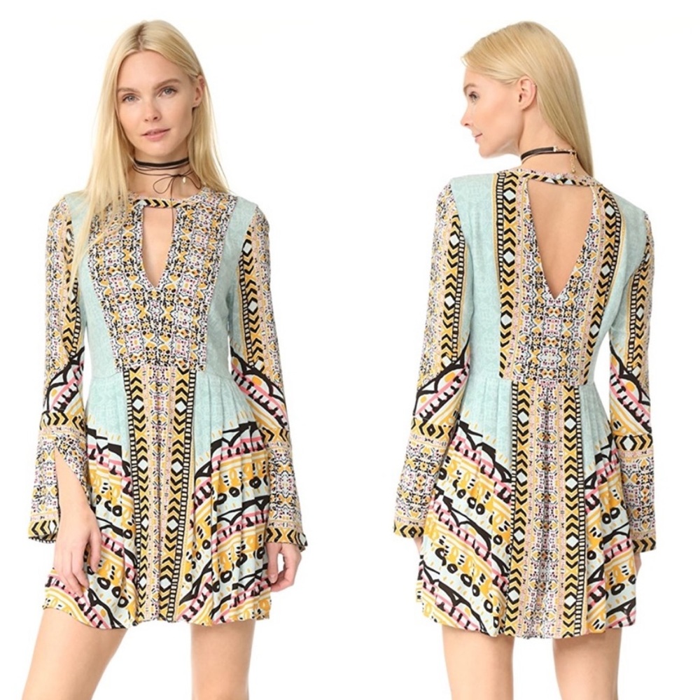 Free People Tegan border printed bohemian dress